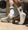 Fashion White Color Letter Socks Gay Top Vers Sexy Mens Sports Long Tube Football Streetwear Socks Comfortable Socks - NansUniqueShop4Men