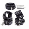 PU Leather Padded Wrist Cuffs and Ankle Cuffs and Neck Collar Set ,BDSM Leather Bondage ,Cosplay Accessories - NansUniqueShop4Men