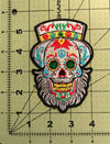 Bearded Sugar skull Small Iron on Patch Patch Biker Iron or Sew on Patch Biker Sew on Patch Jean Embroidery Patch Rider Patch