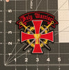 Holy Warrior Patch Iron On Patch Jacket Sew on Patch Biker Sew on Patch Jean Embroidery Patch Rider Patch Custom Patch