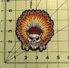 Native Skull Head Dress Patch Vintage Iron On Patch Jacket Sew on Patch Biker Sew on Patch Jean Embroidery Patch Rider Patch