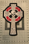 Celtic Skull Cross Back Patch Biker Iron or Sew on Patch Biker Sew on Patch Jean Embroidery Patch Rider Patch Custom