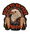 Large Born To Be Free Back Patch Biker Iron or Sew on Patch Biker Sew on Patch Jean Embroidery Patch Rider Patch Custom