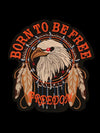 Large Born To Be Free Back Patch Biker Iron or Sew on Patch Biker Sew on Patch Jean Embroidery Patch Rider Patch Custom