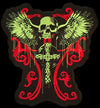 Large Winged Skull Cross Back Patch Biker Iron or Sew on Patch Biker Sew on Patch Jean Embroidery Patch Rider Patch Custom Patch