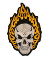 Medium Yellow Flame Skull Back Patch Biker Iron or Sew on Patch Biker Sew on Patch Jean Embroidery Patch Rider Patch Custom