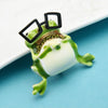 Cute Enamel Glass Frog Brooch Fun Frog Themed Pin Women Rhinestone Embellished Frog Enamel Brooch Enamel Brooch Pins Gifts