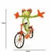 Cute Enamel Glass Frog Riding Bicycle Brooch Fun Frog Themed Pin Women Rhinestone Embellished Frog Enamel Brooch Gifts