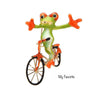 Cute Enamel Glass Frog Riding Bicycle Brooch Fun Frog Themed Pin Women Rhinestone Embellished Frog Enamel Brooch Gifts