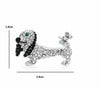 Adorable Dog Brooches For Women Unisex Rhinestone Long Ear Dog Animal Pet Party Casual Brooch Pins Gifts
