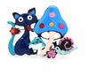 Enamel Mushroom And Cat Brooches For Women Unisex 4-color Animal Party Office Brooch Pins Gifts