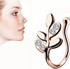 Leaf Nose Ring Charm Crystal Metal Fake Piercing Nose Cuff Clip Cute Bunny Nose Ring Earrings Simple Jewelry