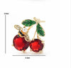Red Crystal Cherry Brooch Bee Themed Pin Women Rhinestone Embellished Bee Enamel Brooch Enamel Brooch Pins Gifts