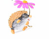 Lovely Hold Flower Hedgehog Brooches Women 8-colors Animal Pet Party Office Causal Brooch Pins Gifts