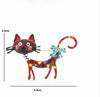 Lovely Cat Brooches 2-color Enamel Pet Animal Party Casual Brooch Pins For Women Men Gifts