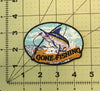 Gone Fishing Patch Iron On Patch Jacket Sew on Patch Biker Sew on Patch Jean Embroidery Patch Rider Patch Custom Patch