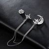 Fashion Rhinestone Star Brooch Pin Crystal Tassel Chain Lapel Pins Suit Shirt Collar Jewelry for Men Accessories