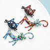 Lovely Cat Brooches 2-color Enamel Pet Animal Party Casual Brooch Pins For Women Men Gifts