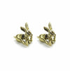 Single Accent Rabbit  Ear Jewelry Silver Finish Pierced Earring Unisex Piercing Fake Animal Earring