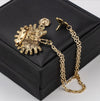Retro Suit Metal Brooch Jewelry Luxury Sweater Vintage Animal Peacock Tassel Lapel Pin Double-layer Chain Men Accessories
