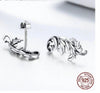 925 Sterling Silver Retro European Stud Earrings Twisted Line Women Earrings Sterling Silver Jewelry Gift For Her