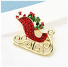 Rhinestone Sleigh Brooches For Women Taking Gifts Sleigh Christmas New Year Brooch Pin Gifts - NansUniqueShop4Men