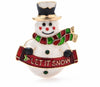 Let It Snow Snowman Brooches For Women Lovely Wear Hat Scarf Snowman Christmas New Year Brooch Pins Gifts