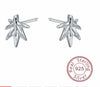 Single Accent Leaf 925 Sterling Silver Earrings for Women Leaves Earrings Silver Sterling Ear Studs Gift for Her Gift For Him