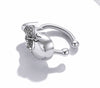 Single Accent Pure 925 Sterling Silver Fashion Skull Earring For Women Silver Earrings Jewelry
