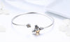 925 Sterling Silver Crystal Bee And Honeycomb Women Silver Bracelets Bangles for Women Sterling Silver Jewelry Gift For Her