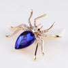 Women Pins Fashion Glass Rhinestones Blue Black Red Spider Brooches Man Lady Party Wedding Clothes Accessories Unisex