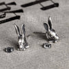 Single Accent S925 Sterling Silver Retro Punk Rabbit Personality Piece Accent Earrings Gift For Him