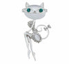 DAILY Opal And Rhinestone Wear Glasses Cat Brooches Cute And Sexy Cat Pins And Brooches Wedding Accessories