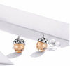 925 Sterling Silver silver Ear Studs Shining Acorns Engagement Statement Jewelry