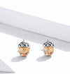 925 Sterling Silver silver Ear Studs Shining Acorns Engagement Statement Jewelry