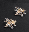 Single Gold Color Hair Clips Austrian Crystal Barrettes Women Hair Accessories Jewelry Headwear Hairpieces Hairdress