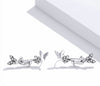 925 Sterling Silver Cat &amp; Butterflies Stud Earrings for Women Statement Fine Jewelry