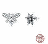 925 Sterling Silver Stud Earrings for Women Bees and Retro Flower Ear Pins