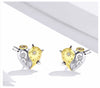925 Sterling Silver Angel and Demon Ear Studs Stud Earrings for Women Animal Fashion Jewelry