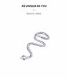 925 Sterling Silver Rich 1 Piece Magical Snake Earring Clip Hoop for Women and Menamel Ear Buckle Fashion Jewelry