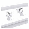 925 Sterling Silver Cute bunny Earrings for Women Wedding Engagement Ear shell pearl Hypoallergenic