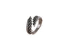 NEW ARRIVAL Sole Memory Vintage Thai Silver Feather Wings Silver Color Female Resizable Opening Ring