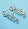 NEW ARRIVAL Rhinestone Queen Brooches For Women 2-color Crown Letters Pary Office Brooch Pins Gifts