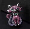 NEW ARRIVAL Full Rhinestone Cat Brooches For Women Lovely Cat Pet Animal Party Causal Brooch Pins Gifts