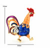 NEW ARRIVAL Enamel Chicken Brooches Women Unisex 2-color Rhinestone Rooster Cock Party Casual Brooch Pins Gifts