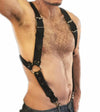 Fetish Mens Rave PU Leather Bdsm Body Harness Adjustable Adult Erotic Games Leather Tops - NansUniqueShop4Men