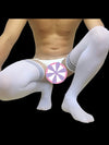 Men&#39;s Sexy Stockings Over The Knee Striped Stocking Boy Friend Student Middle White Black Stockings Exotic Apparel Man Underwear - NansUniqueShop4Men