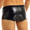 Mens Sexy Leather Lingerie Open Crotch Short Pants For Sex Soft Latex Fetish Boxer Crotchless Leather Underwear Bulge Pouch - NansUniqueShop4Men