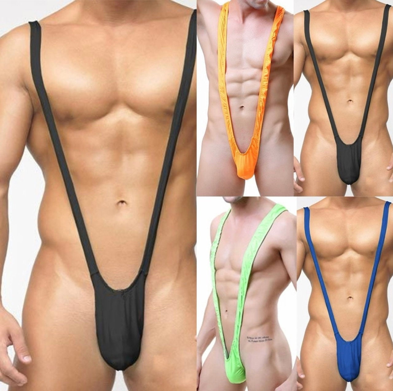 Mens Beach Swimming Swimwear Thong Suspender Underwear Bodysuit Fashion Quick Dry Penis Pouch Thong Mens - NansUniqueShop4Men