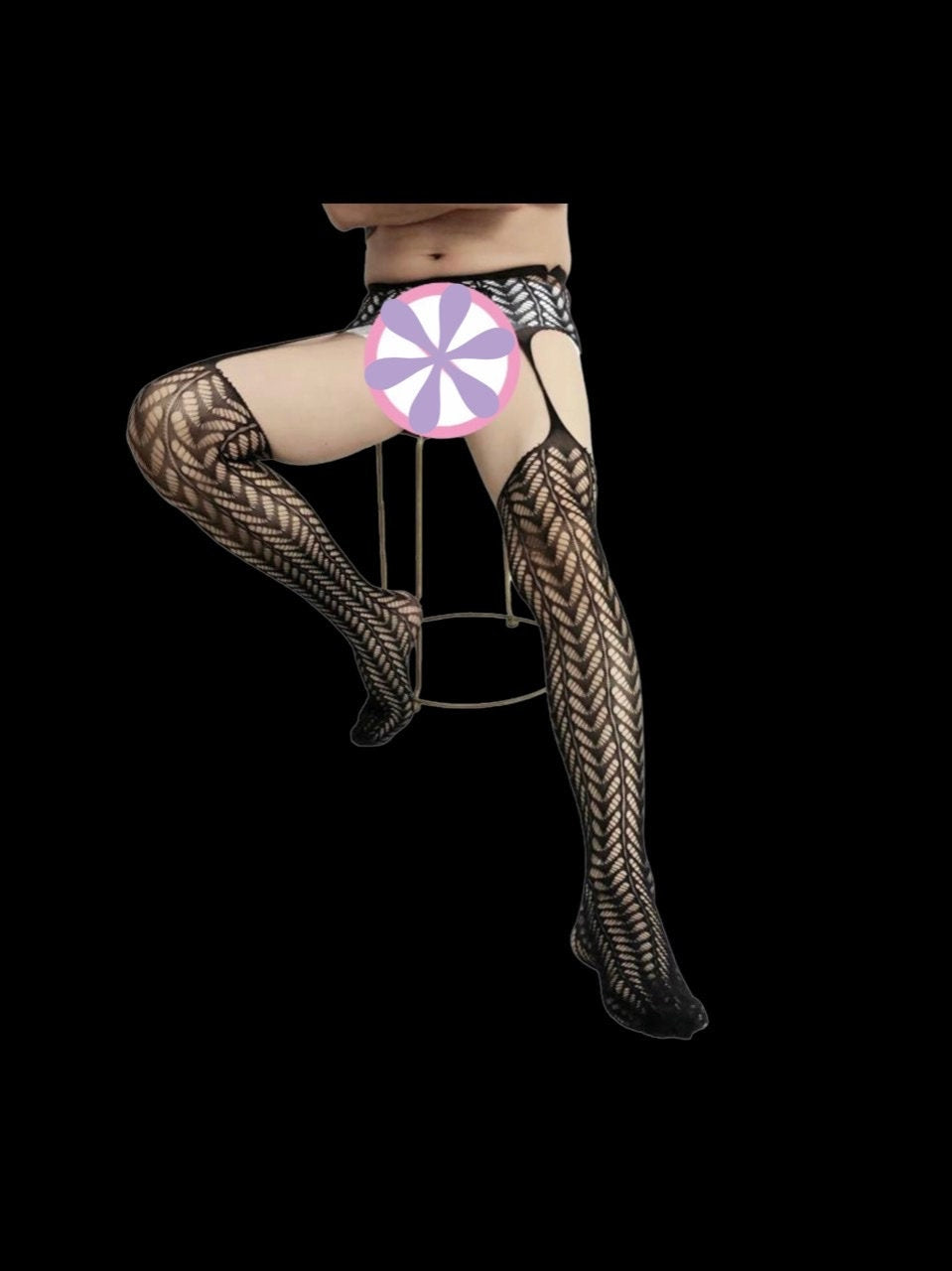 Sexy Club Party Night Wear Tights Open Crotch Suspenders Pantyhose Male Fishnet Stockings Man Transparent Underwear - NansUniqueShop4Men